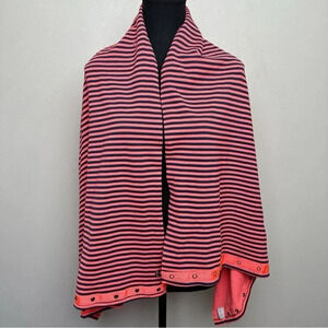 lululemon athletica Pink and Black Striped Scarf